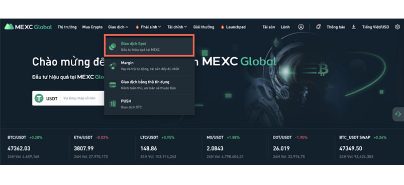 Giao dịch Spot trên MEXC
