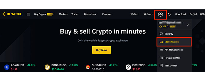 Hướng dẫn Binance - Xác minh tài khoản