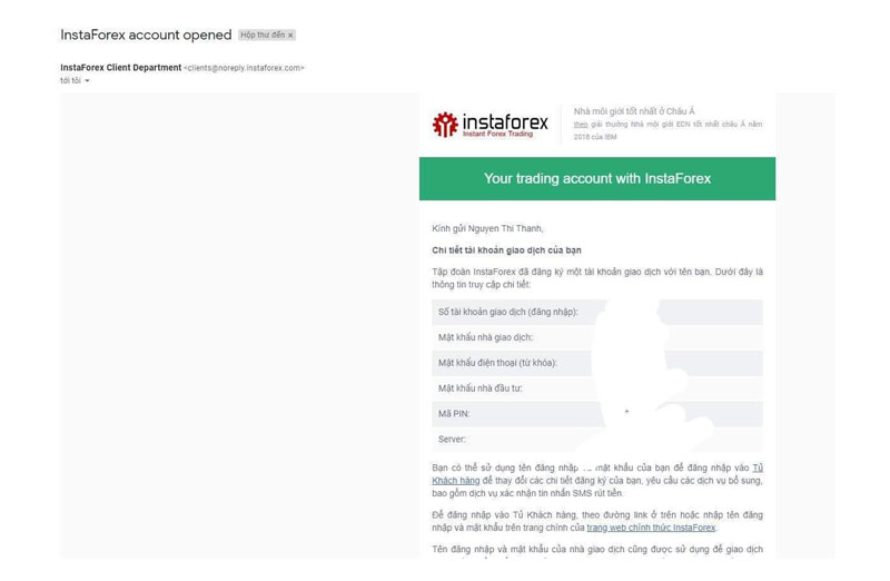 Thông báo qua email