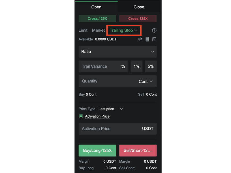 Hướng dẫn hoạt động của lệnh Trailing Stop