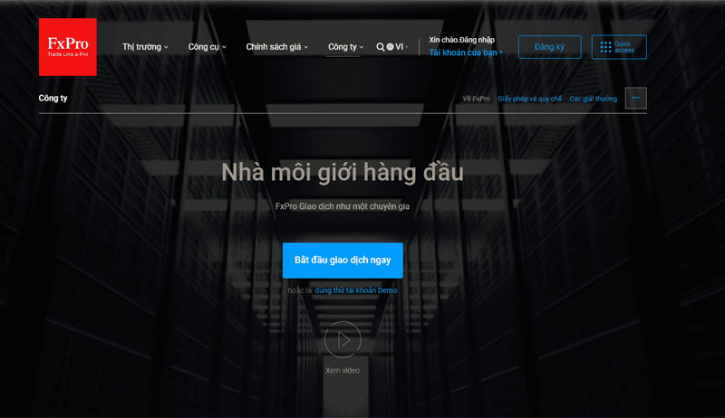 Các sản phẩm giao dịch trên sàn FxPro