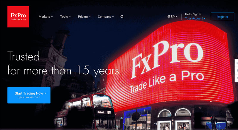 Các tài khoản giao dịch trên sàn FxPro