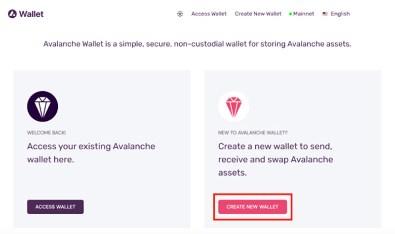 Hướng dẫn cách tạo Avalanche Wallet