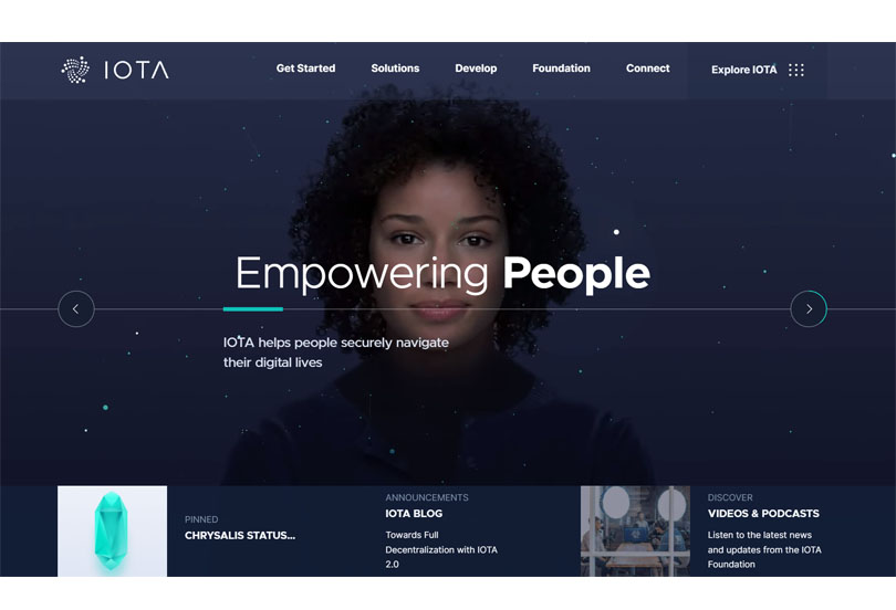 Giao diện IOTA (Nguồn: trang chủ IOTA)