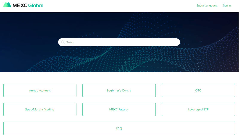Liên hệ với bộ phận hỗ trợ MEXC qua câu hỏi thường gặp - FAQ