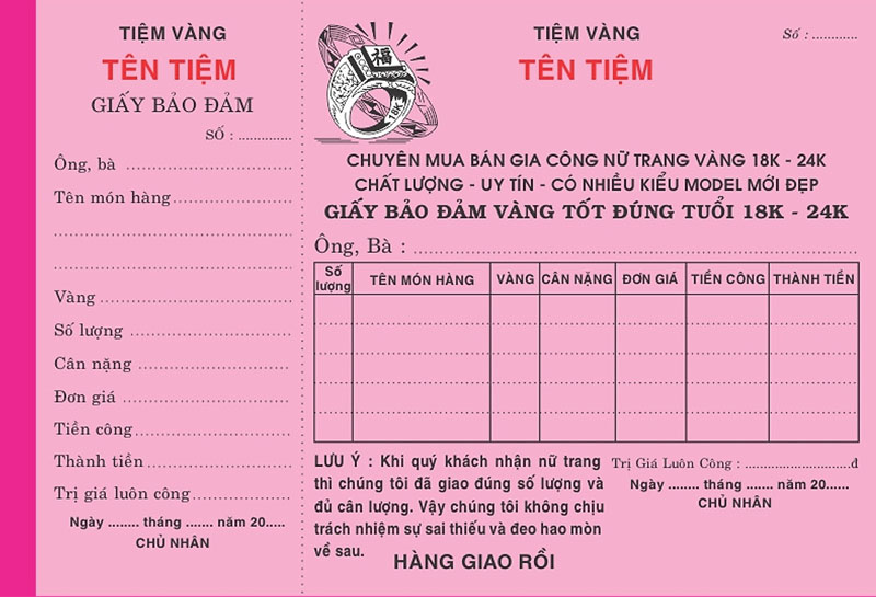 Các loại giấy tờ khi mua vàng mà bạn cần biết