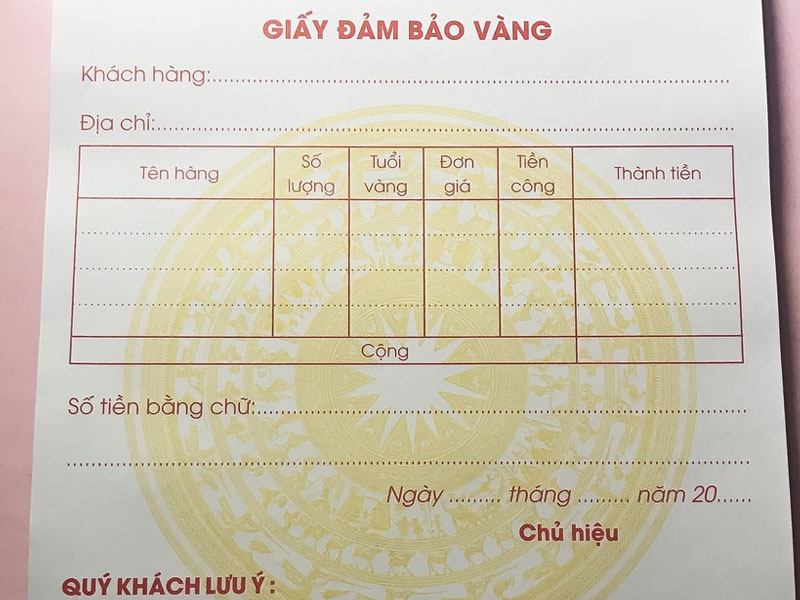 Giấy mua vàng là gì?
