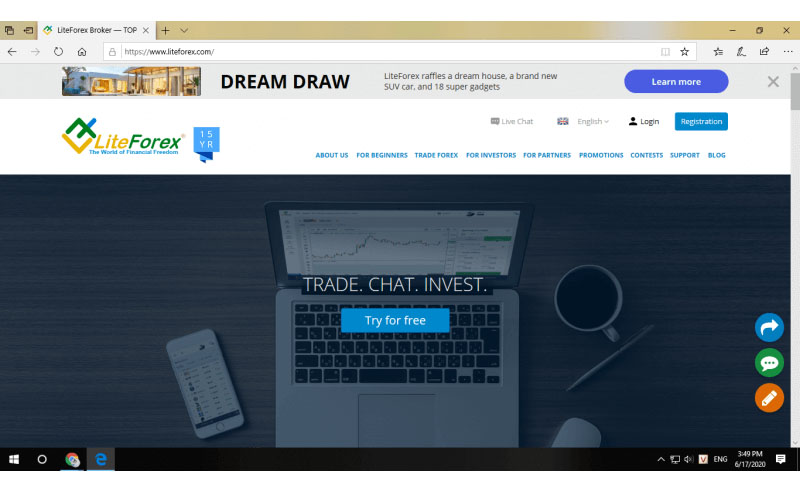 Bước 1: Truy cập trang web sàn LiteFinance