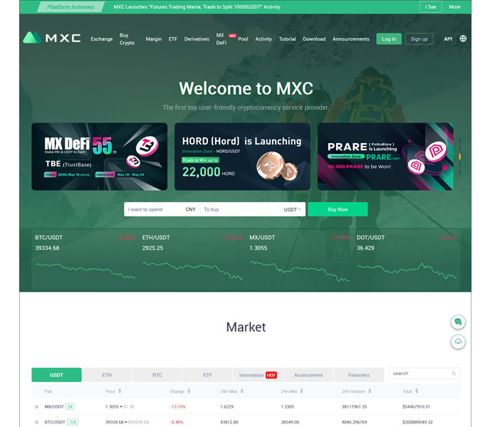 Mua bán Bitcoin trên sàn MEXC