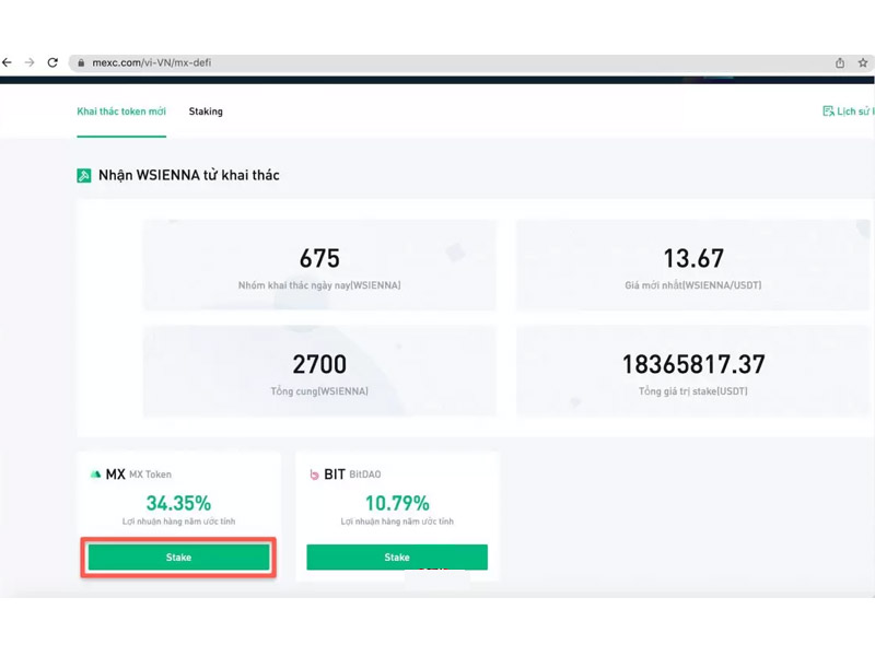 Bạn có thể chọn stake token bất kỳ và đợi kết quả thu về