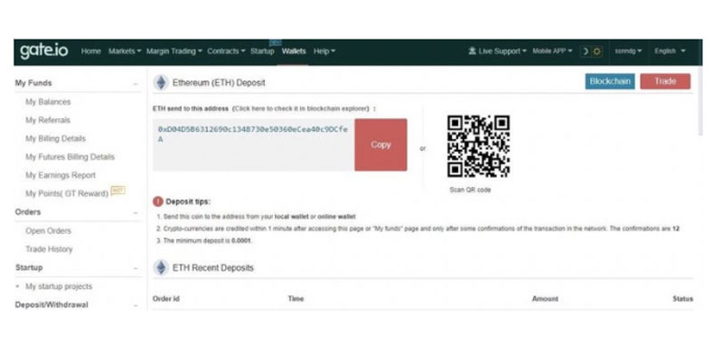 Nhập địa chỉ ví của coin