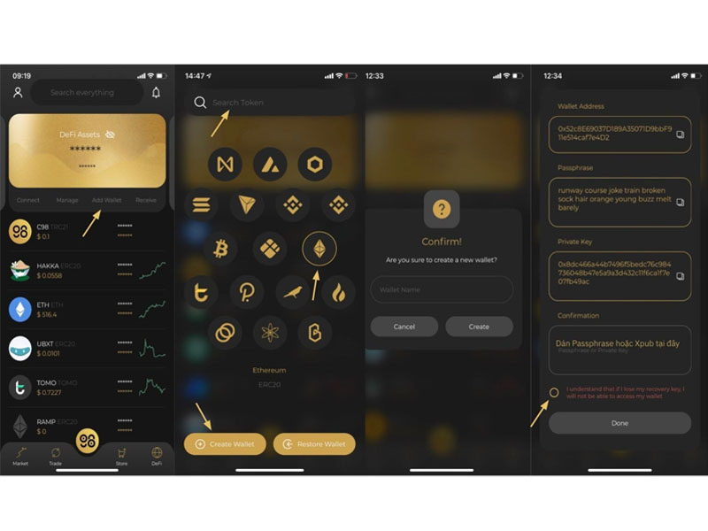 Hướng dẫn tạo mới Coin98 Wallet