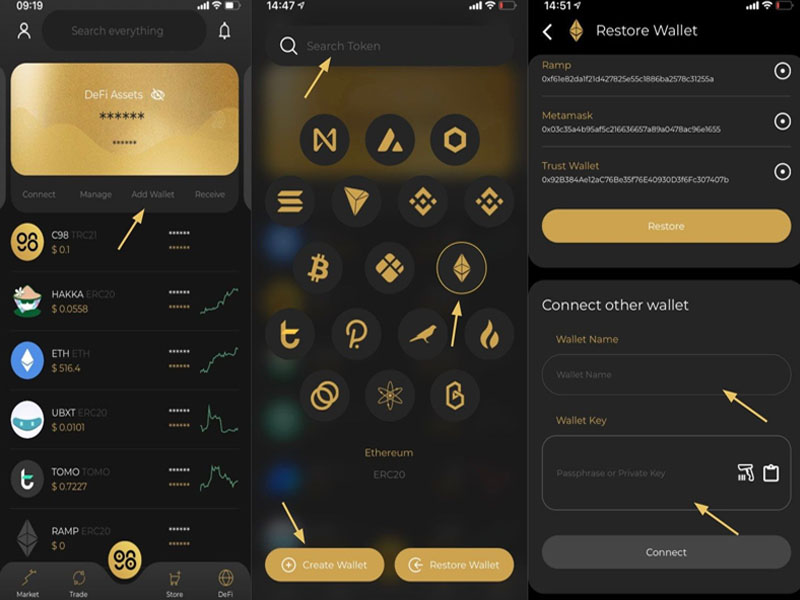 Hướng dẫn khôi phục Coin98 Wallet