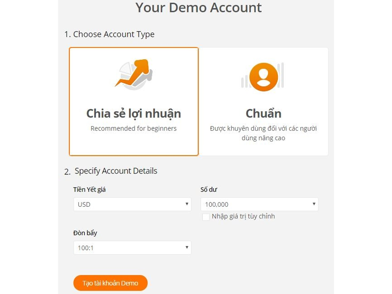Hãy chọn tài khoản của bạn